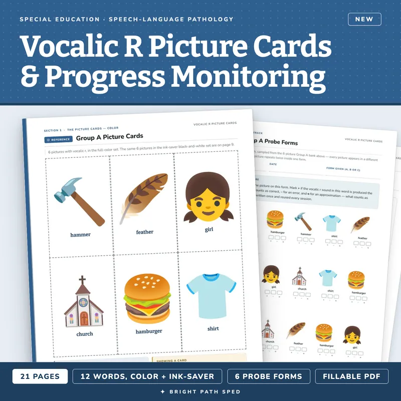 Vocalic R Articulation Picture Cards, image 1 of 4