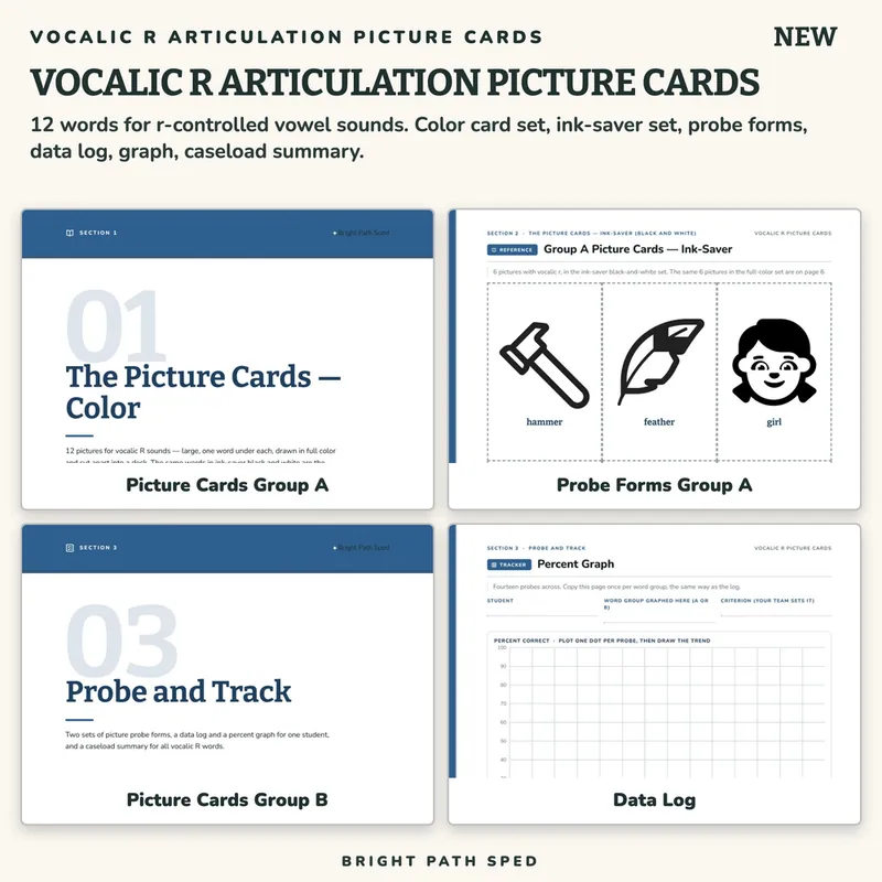 Vocalic R Articulation Picture Cards, image 3 of 4