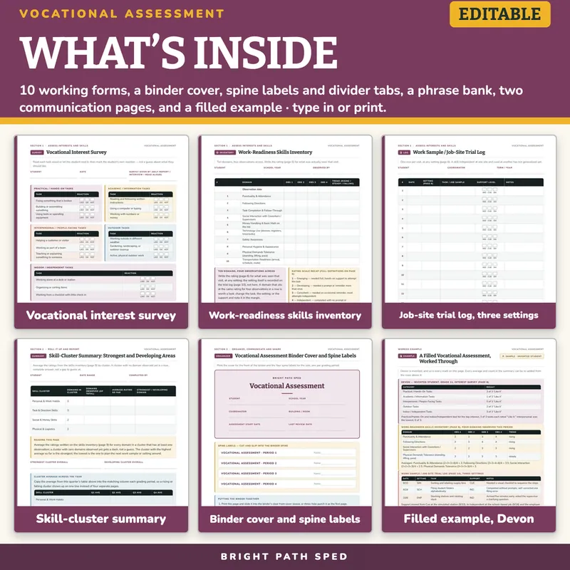 Vocational Interest and Skills Assessment Editable, image 2 of 4