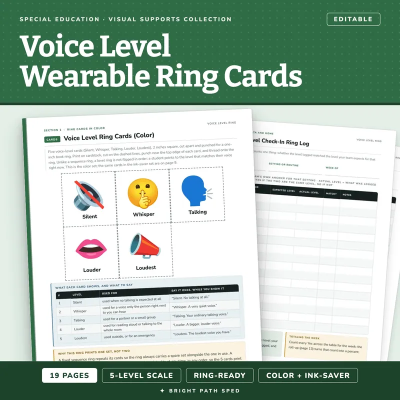 Voice Level Wearable Ring Cards for Special Education, image 1 of 4