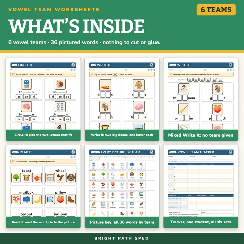 Vowel Team Worksheets, image 2 of 4
