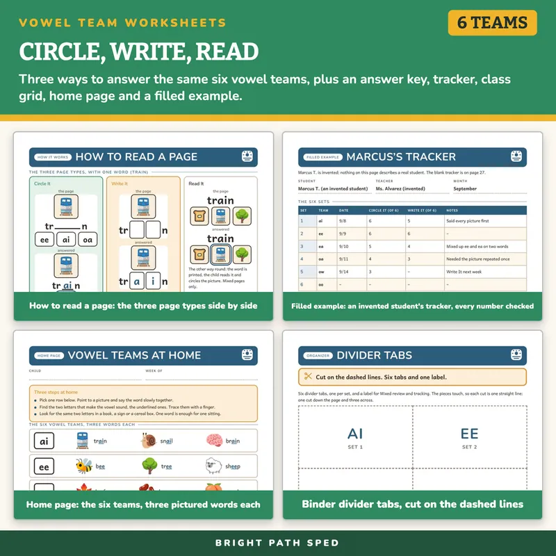 Vowel Team Worksheets, image 3 of 4
