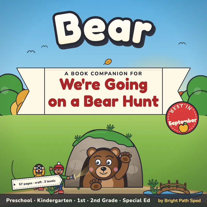 We're Going on a Bear Hunt Book Companion September PreK K 1st 2nd Special Ed, image 1 of 4