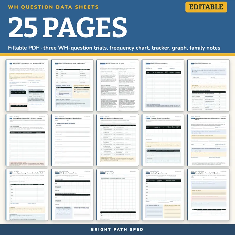 WH Question Data Sheets Editable, image 4 of 4