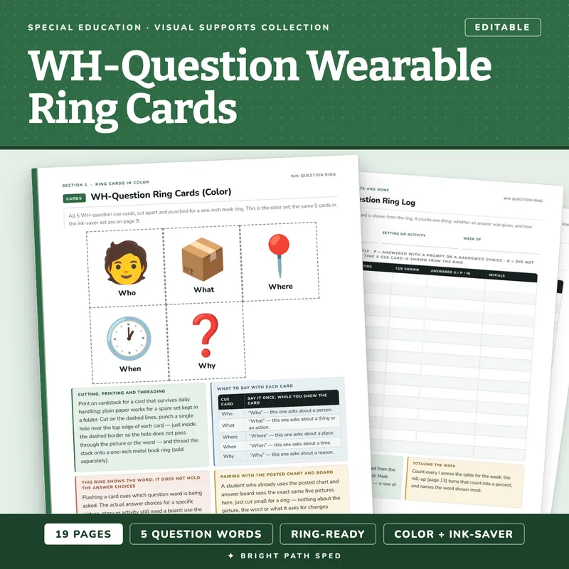 WH-Question Wearable Ring Cards, image 1 of 4