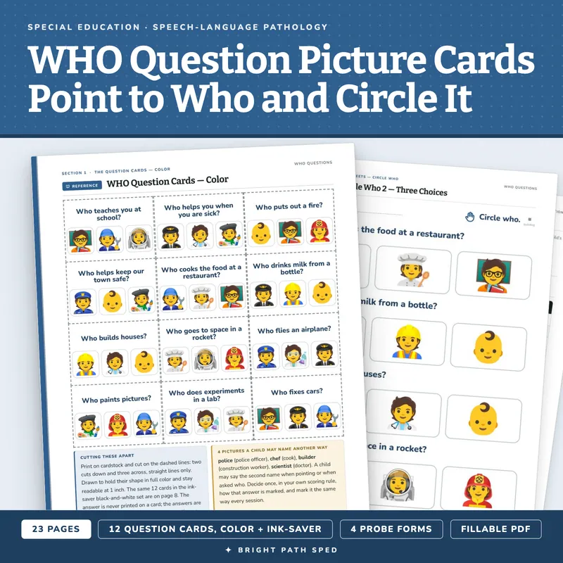 WHO Question Picture Cards, image 1 of 4
