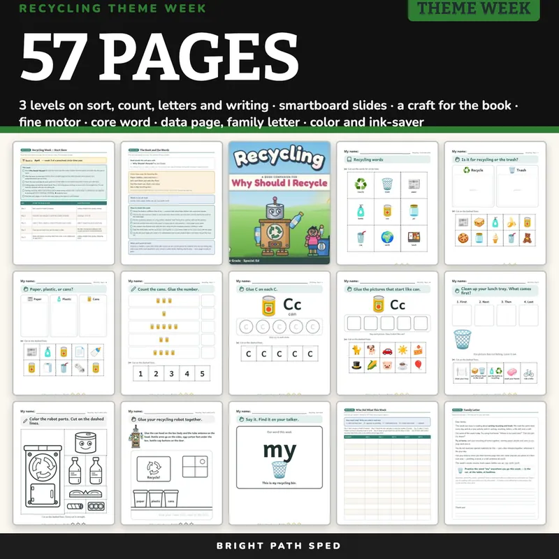 Why Should I Recycle Book Companion April PreK K 1st 2nd Special Ed, image 4 of 4