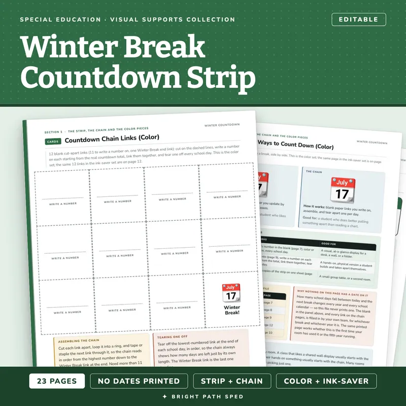 Winter Break Countdown Strip and Paper Chain, image 1 of 4