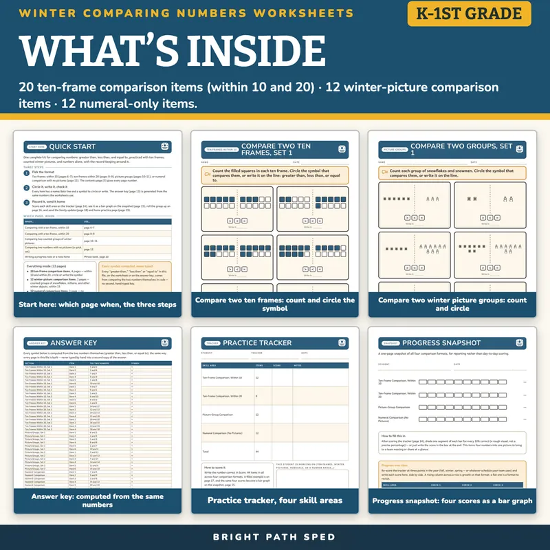 Winter Comparing Numbers Worksheets, image 2 of 4