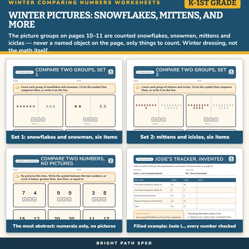 Winter Comparing Numbers Worksheets, image 3 of 4