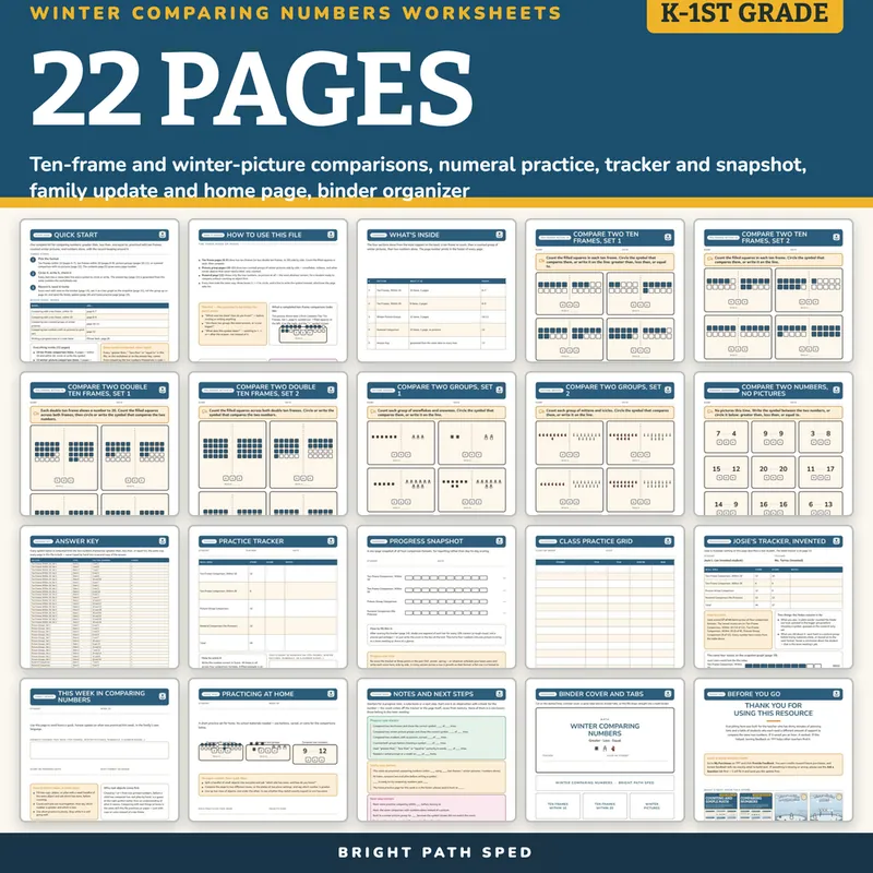 Winter Comparing Numbers Worksheets, image 4 of 4