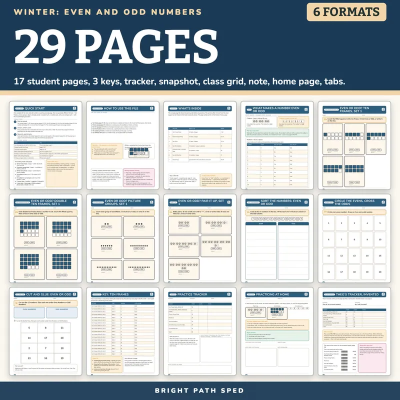 Winter Even and Odd Numbers Worksheets, image 4 of 4