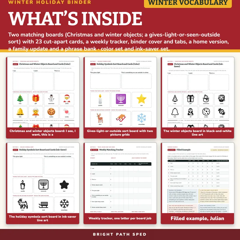 Winter Matching Binder: Christmas and Winter Vocabulary, image 2 of 4