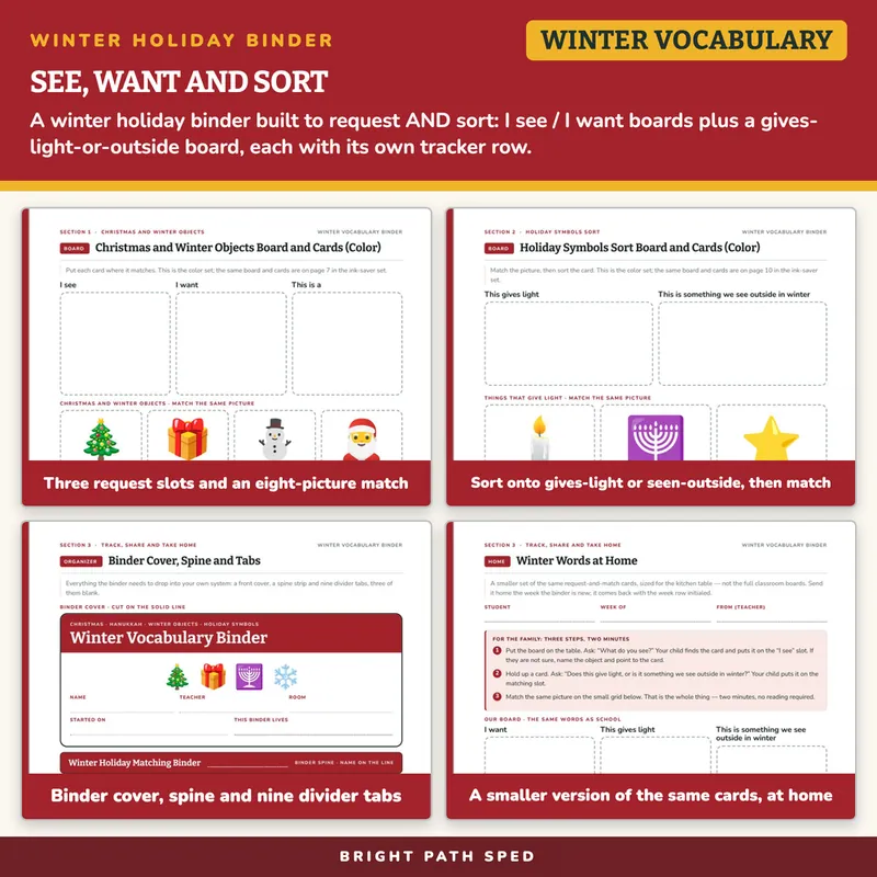 Winter Matching Binder: Christmas and Winter Vocabulary, image 3 of 4