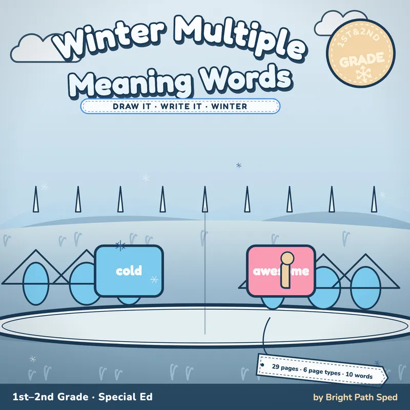 Winter Multiple Meaning Words Worksheets, image 1 of 4