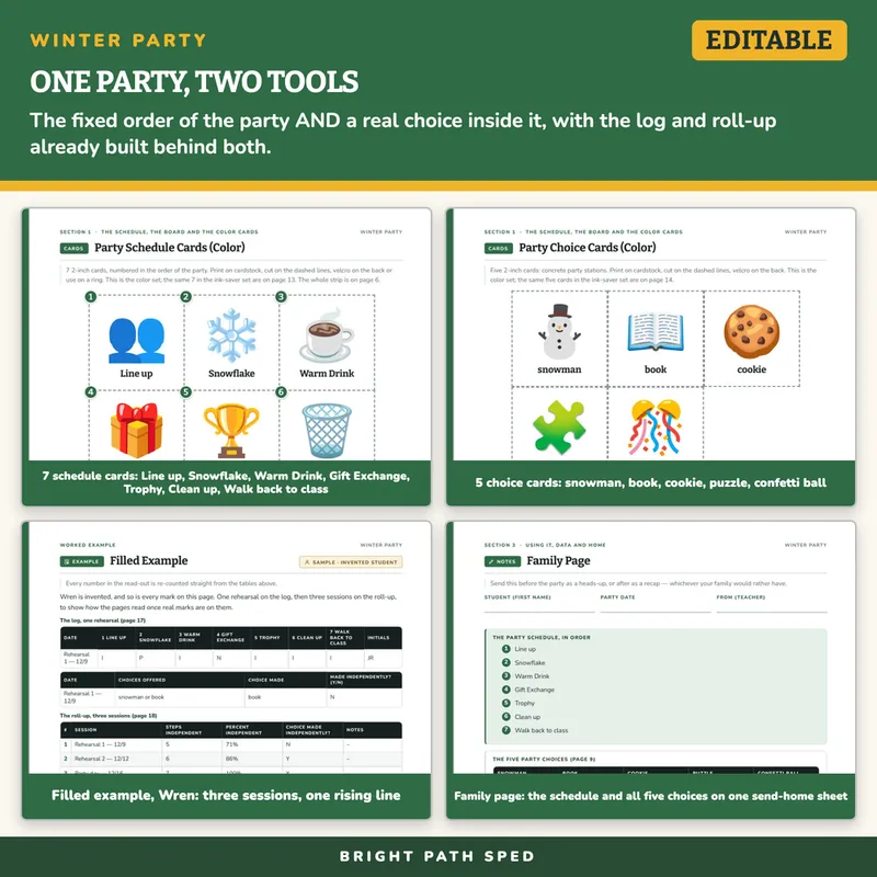 Winter Party Visual Schedule and Choice Board Editable, image 3 of 4