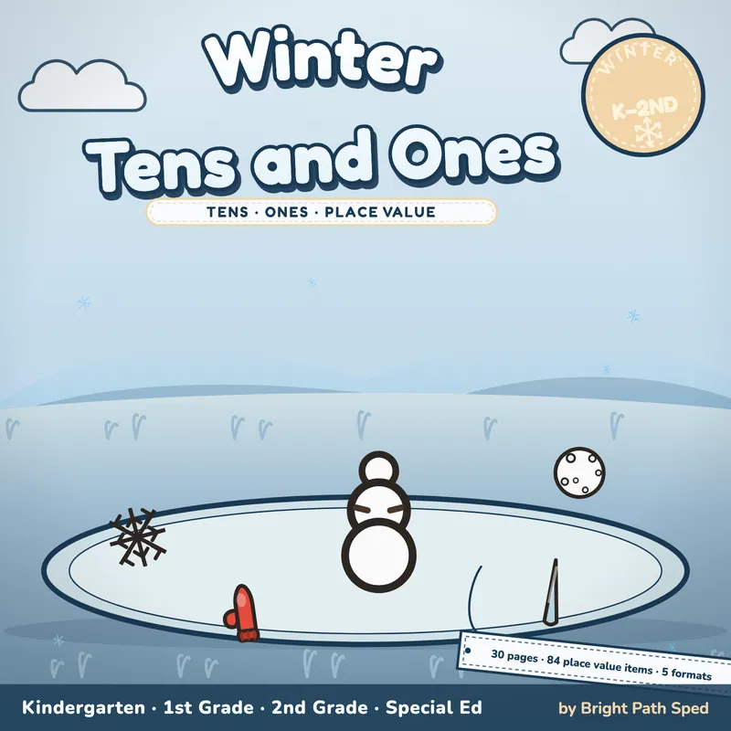 Winter Place Value Worksheets, image 1 of 4