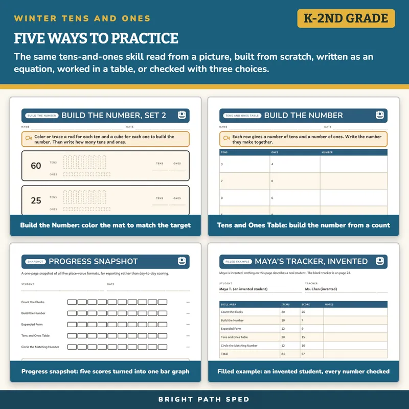 Winter Place Value Worksheets, image 3 of 4