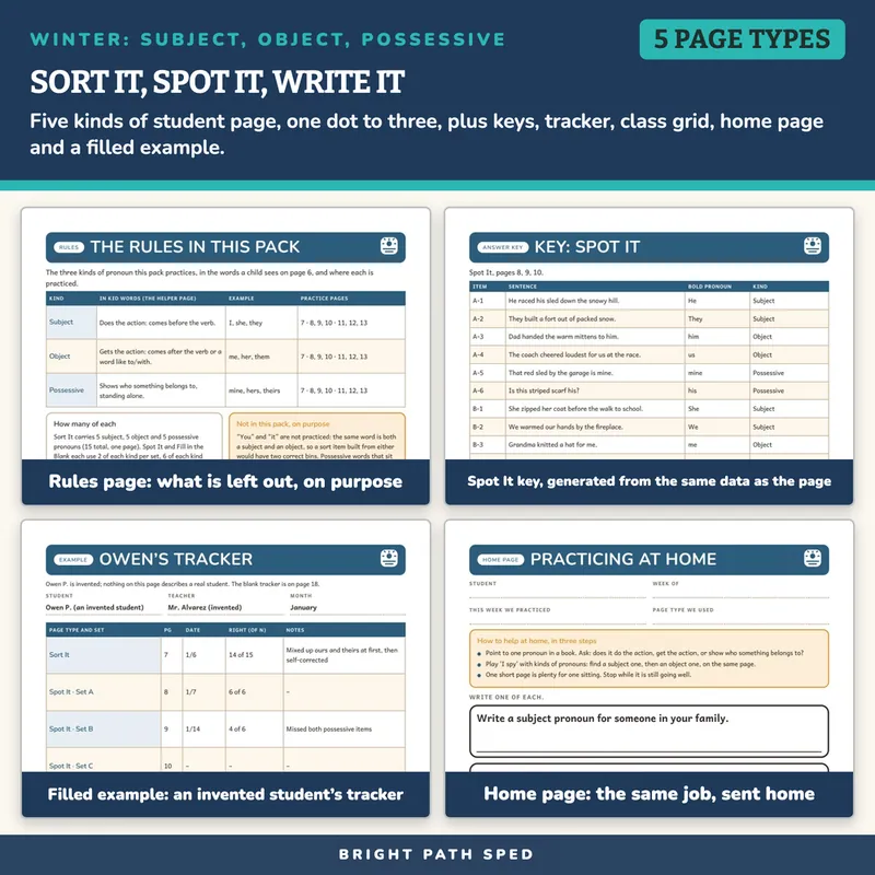 Winter Pronouns Worksheets, image 3 of 4
