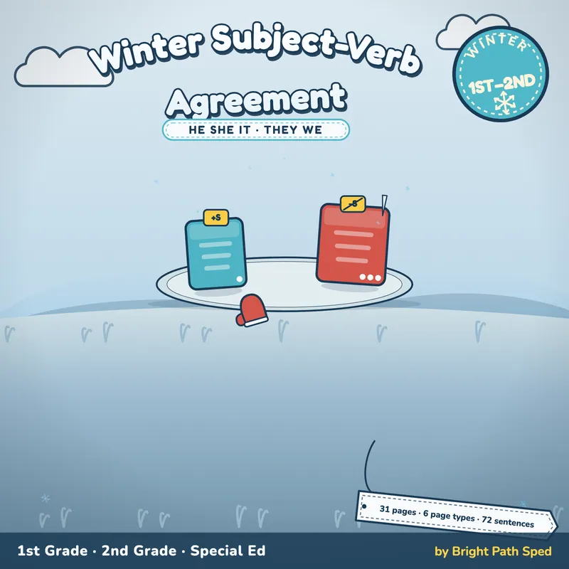 Winter Subject-Verb Agreement Worksheets, image 1 of 4