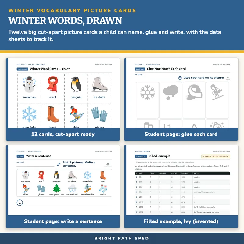 Winter Vocabulary Picture Cards, image 3 of 4