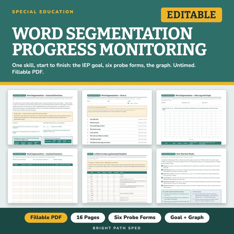 Word Segmentation Progress Monitoring Probes, image 1 of 4