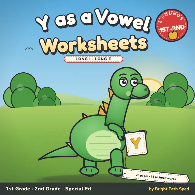 Y as a Vowel Worksheets, image 1 of 4